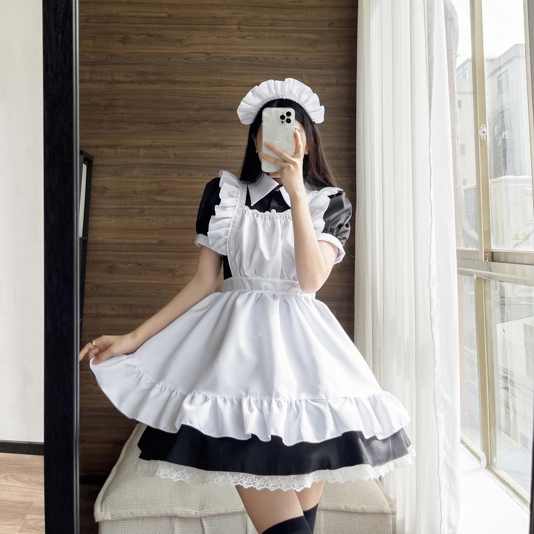 Coffee Waitress Large Size Maid Outfit Lolita Dress for Woman Man Fancy Cosplay Costume