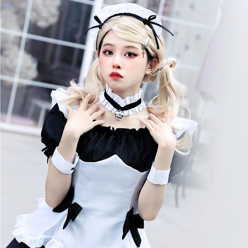 Miracle Nikki Black and White Maid Outfit Lolita Dress Fancy Anime Game Cosplay Costume