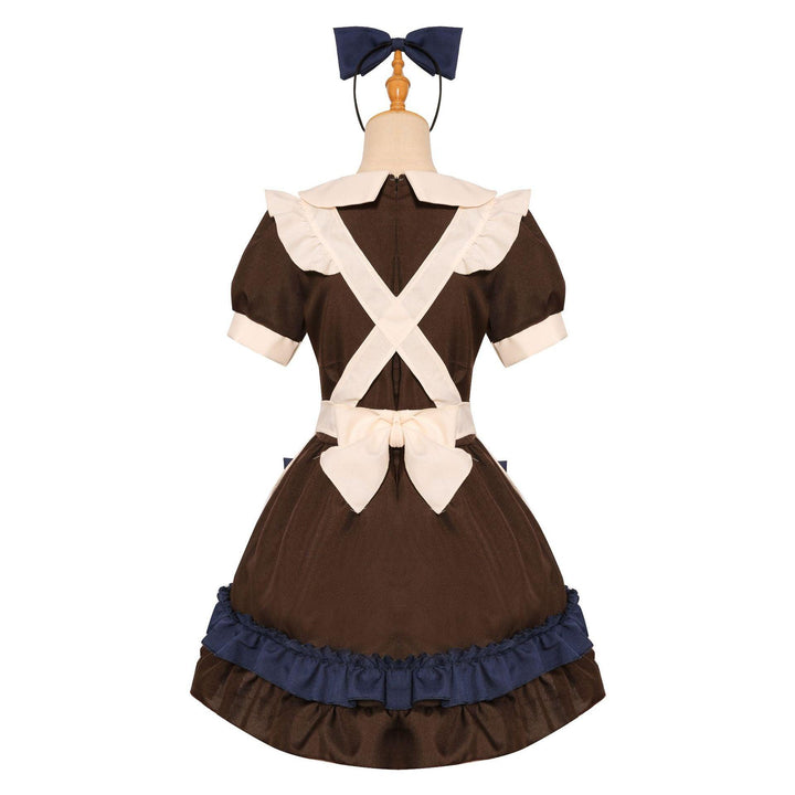 Cafe Waiter Anime Brown Maid Outfit Lolita Dress Japanese Cute Fancy Dress Cosplay Costume