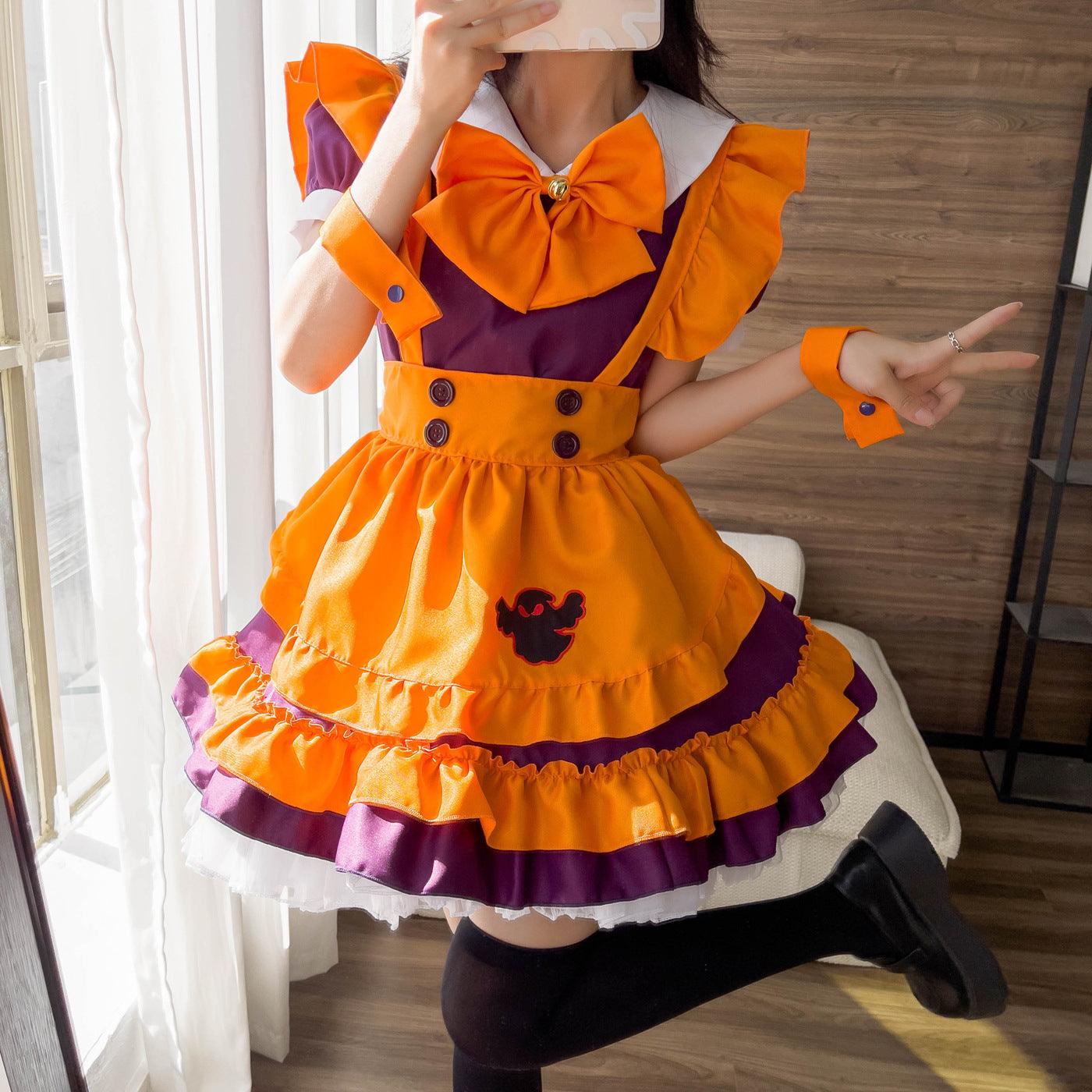 Waitress Large Size Maid Outfit Lolita Dress Crossdresser Halloween Fancy Cosplay Costume