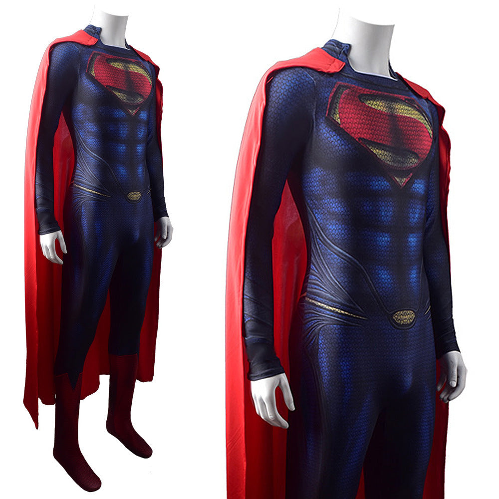 man of steel superman clark kent jumpsuits costume kids adult halloween bodysuit