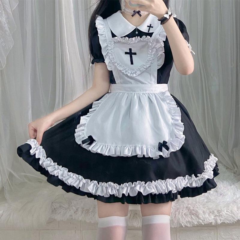 Cross Classic Japanese Cross Dress Lolita Maid Outfit Lolita Dress Fancy Cosplay Costume
