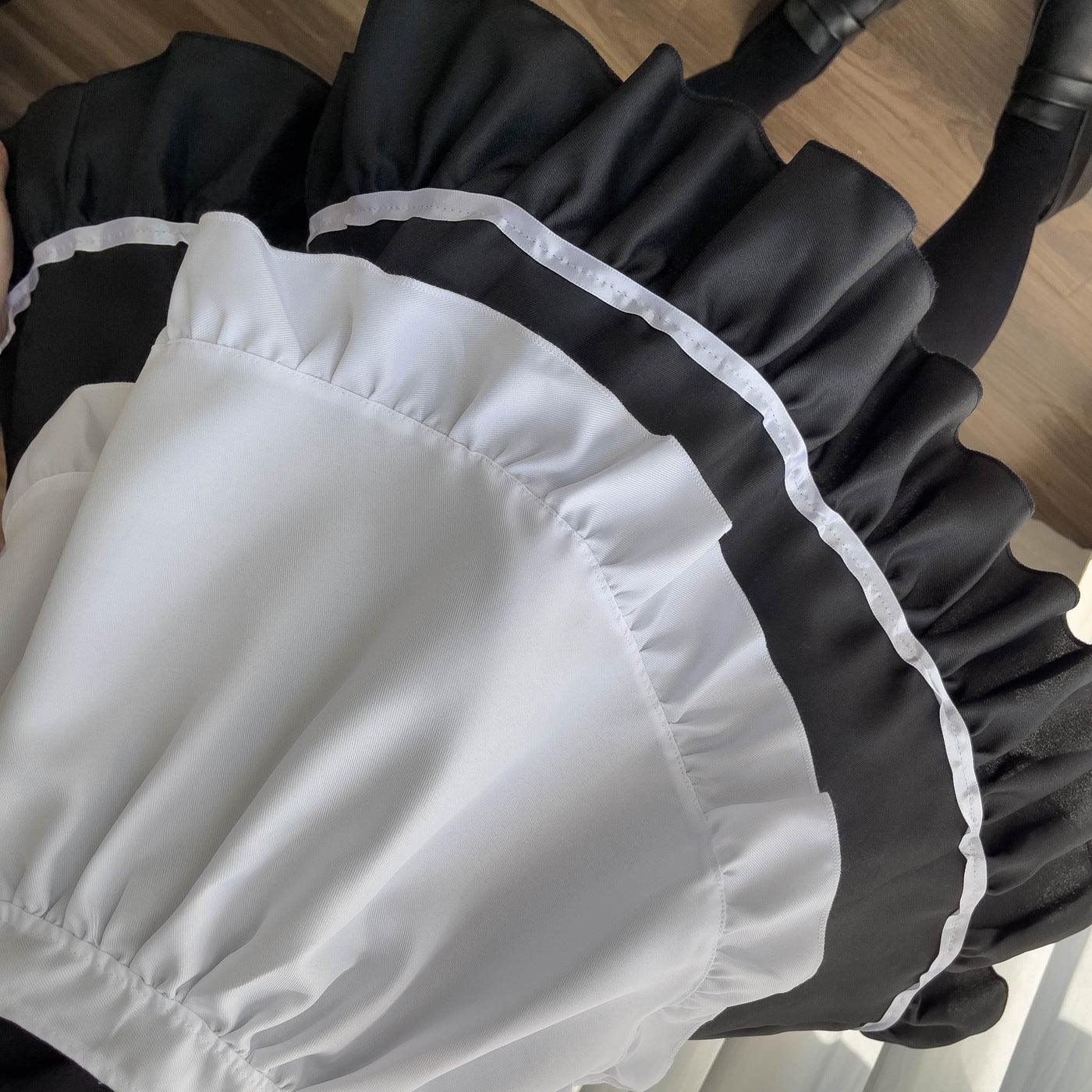 Bunny Ears Black White Large Maid Outfit Lolita Dress Anime Game Fancy Cosplay Costume