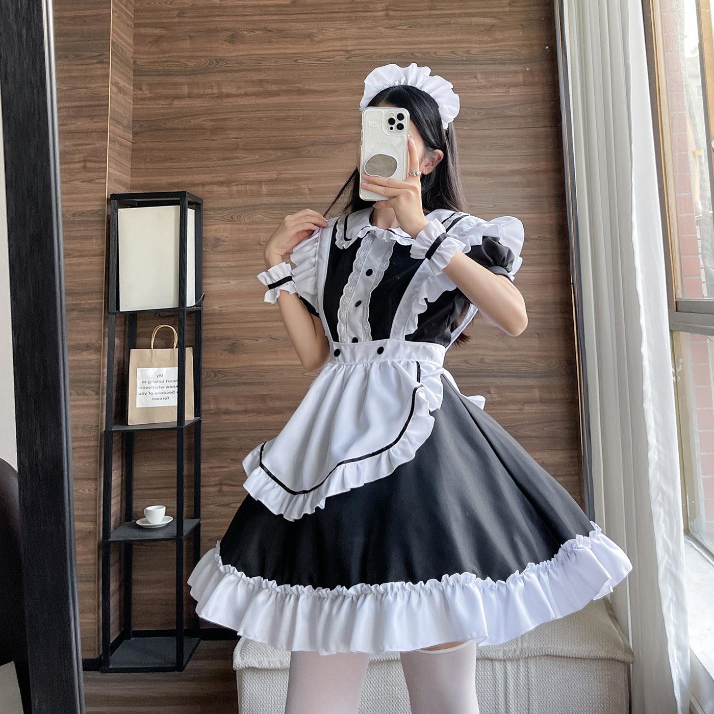 Restaurant Uniform Anime Maid Outfit Lolita Dress Crossdresser CD Fancy Cosplay Costume