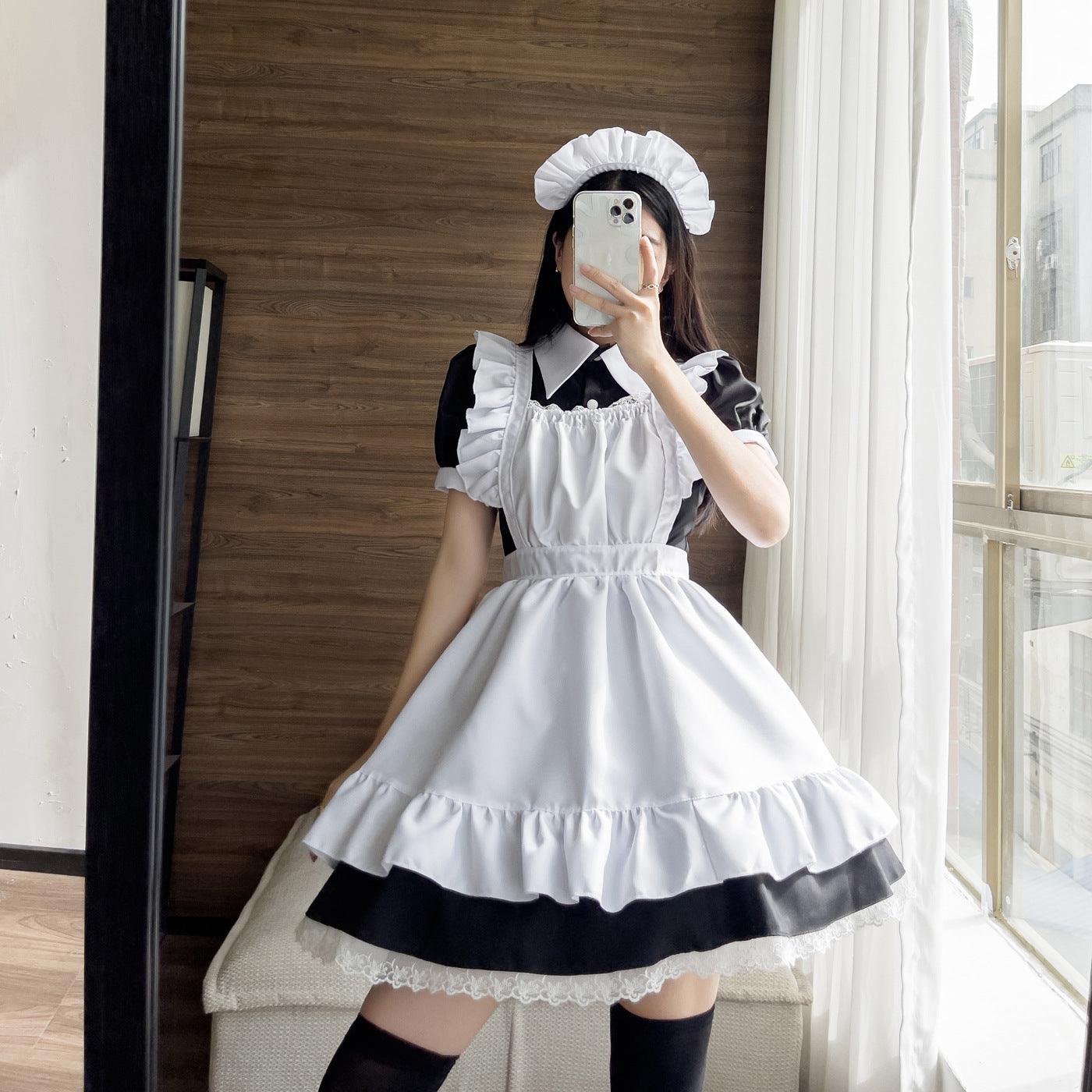 Coffee Waitress Large Size Maid Outfit Lolita Dress for Woman Man Fancy Cosplay Costume