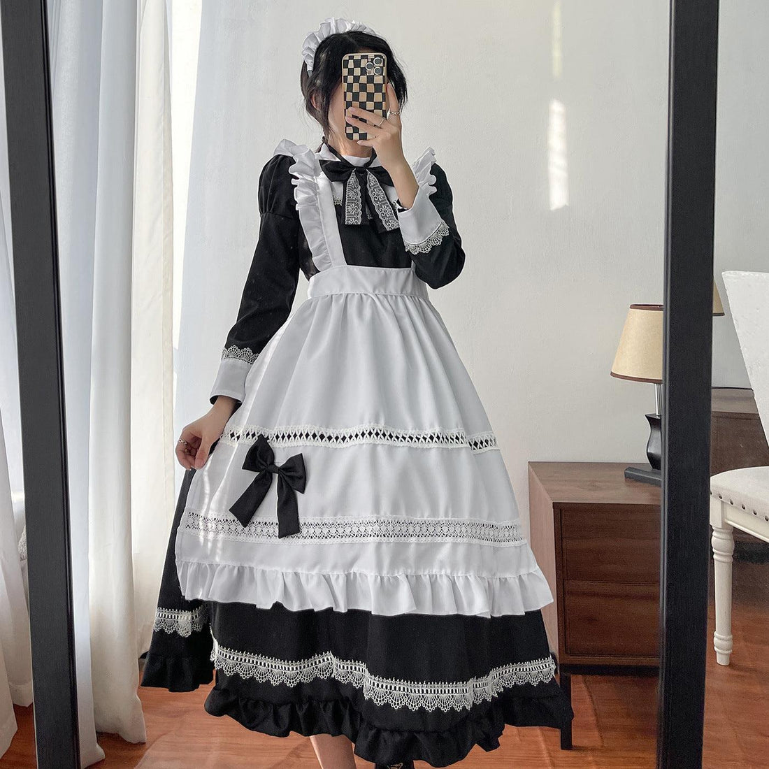 British Aristocratic Long Maid Outfit Lolita Dress Crossdresser CD Fancy Cosplay Costume