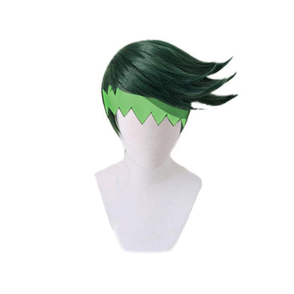 anime jojos bizarre adventure diamond is unbreakable rohan kishibe short green cosplay wigs
