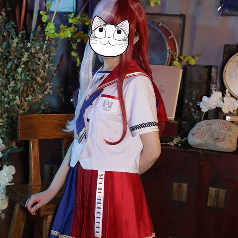 Anime My Hero Academia Female Shoto Todoroki JK Uniform Cosplay Costume
