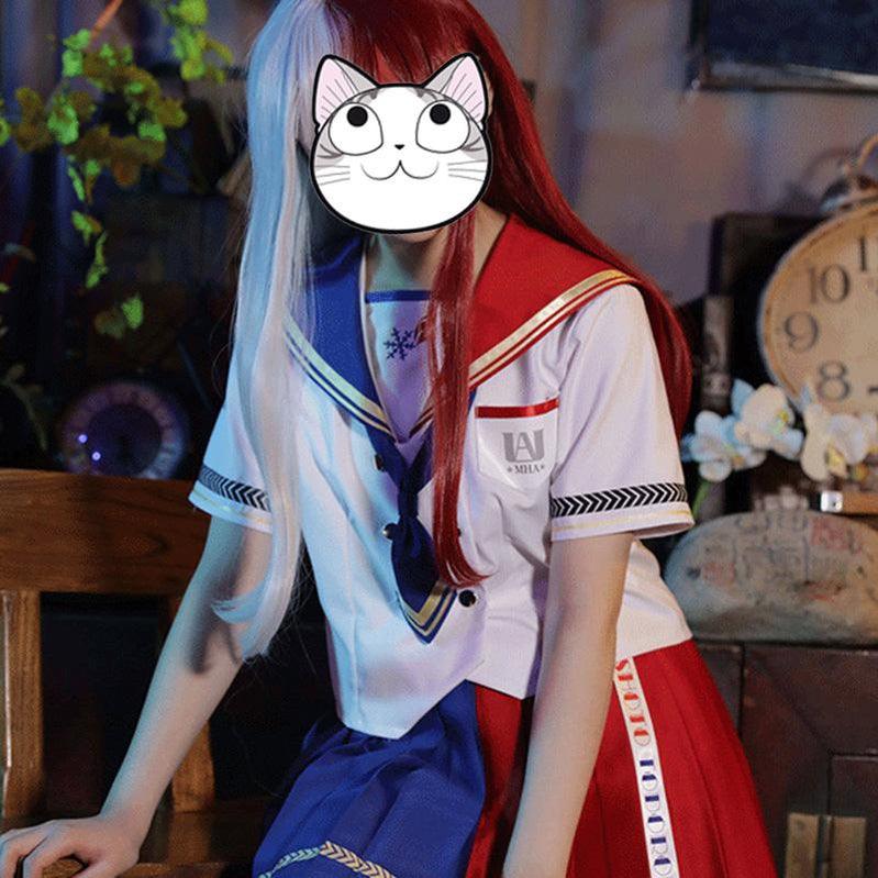 Anime My Hero Academia Female Shoto Todoroki JK Uniform Cosplay Costume