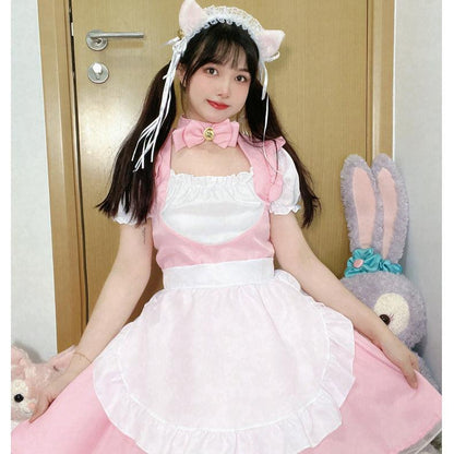 Pink Cat French Maid Outfit Plus Size Dress Cute Lolita Fancy Dress Cosplay Costume