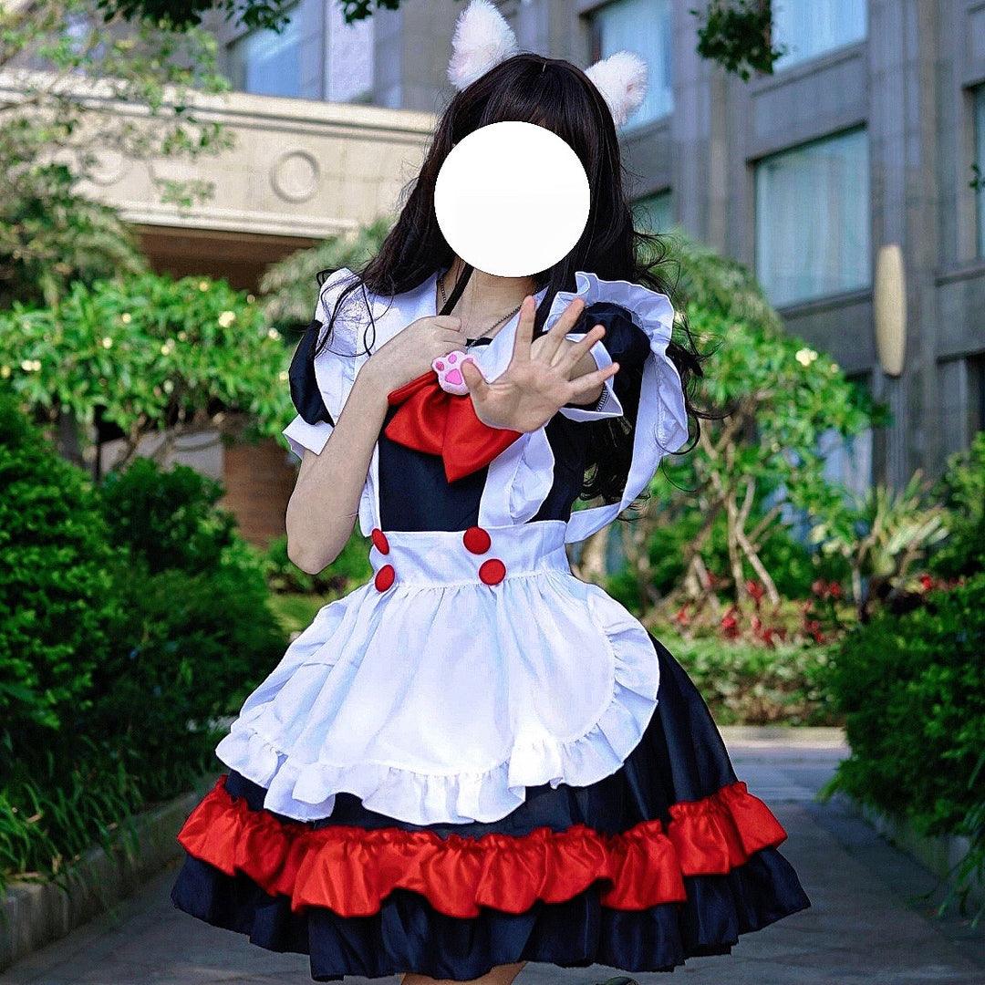 Dark Gothic College Style Little Devil Witch Maid Outfit Lolita Dress Cosplay Costume