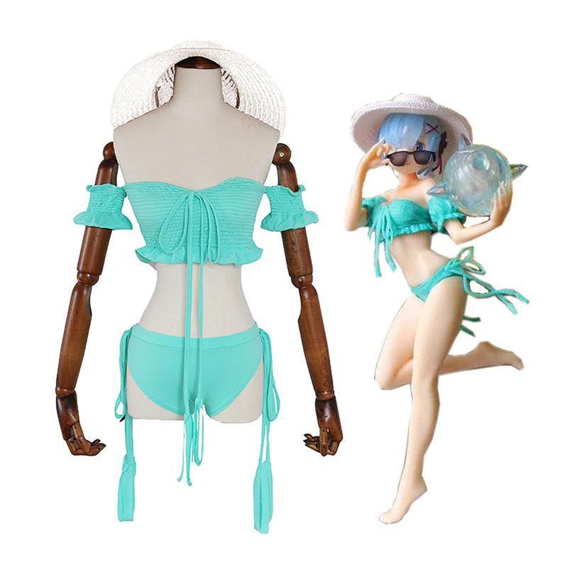 anime re zero starting life in another world rem beach swimsuit cosplay costume