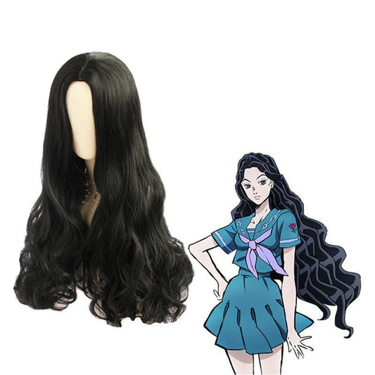 Anime JoJo's Bizarre Adventure Diamond is Unbreakable Yamagishi Yukako Long Black Cosplay Wigs